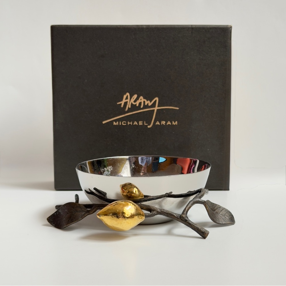 Michael Aram Silver Bowl with Gold Lemon Accent